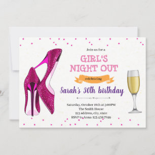Pink shoe bridal bachelorette party holiday card
