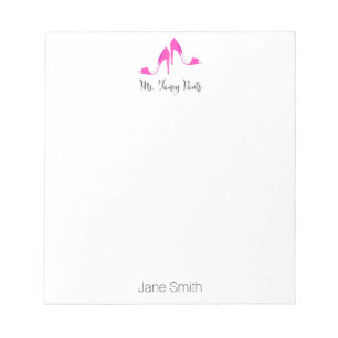 Pink Shoe Fancy Personalised Note Pad