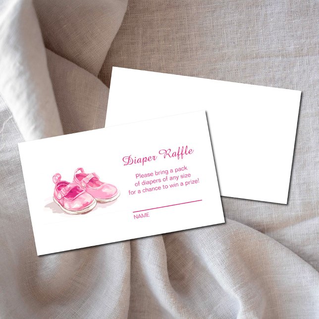 Pink Shoes Baby Shower Diaper Raffle Enclosure Card (Creator Uploaded)