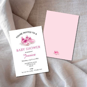 Pink Shoes Baby Shower Invitation