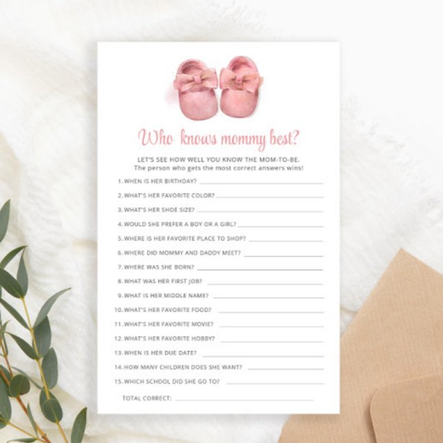 Pink Shoes Baby Shower Who Knows Mummy Best (Creator Uploaded)