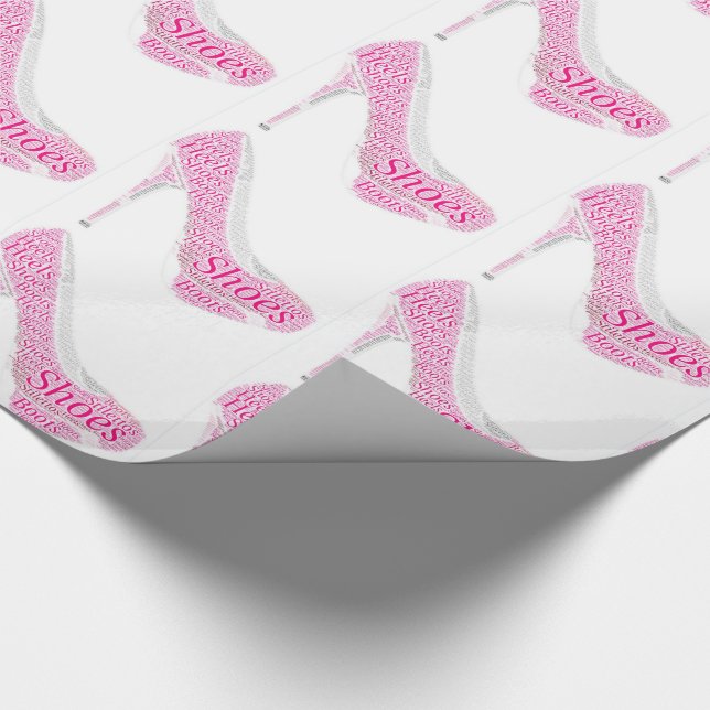Pink Shoes Heels Boots Gift Wrapping Paper (Corner)
