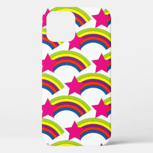 Pink Shooting Star Colourful Pattern Pretty iPhone 12 Case