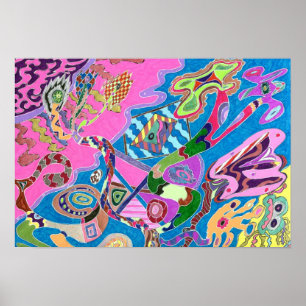 Pink Shore, 19x13 Abstract Art Poster