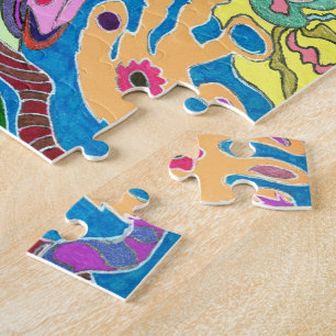 "Pink Shore" Abstract Art Jigsaw Puzzle