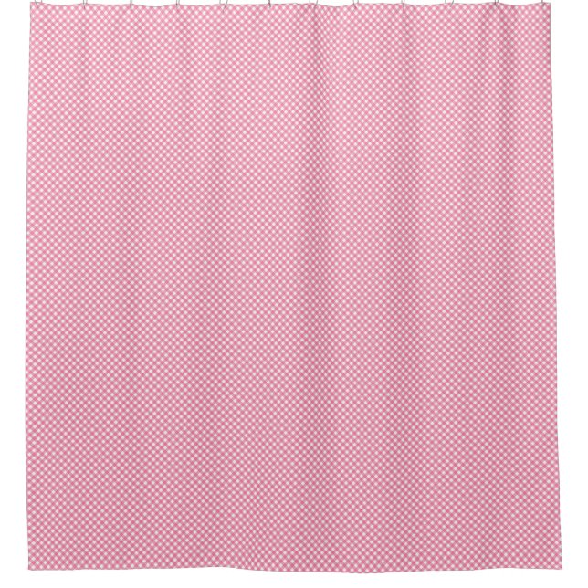 Pink shower curtain with small white (Front)