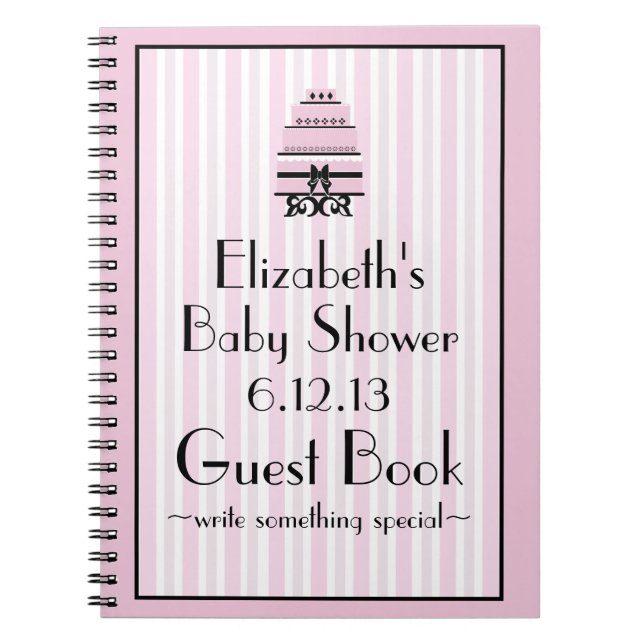 Pink Shower Guestbook Notebook (Front)