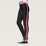Pink Side Stripe Black Leggings Choose Your Colors<br><div class="desc">Custom Colors - Sports Pink Side Stripe Black Leggings - MIGNED Design - or Choose / Add Your Stripe and Leggings Colors with Customization tool ! Good Luck - Be Happy :)</div>