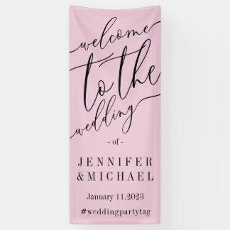 Pink Signature Big Welcome to the wedding Banner