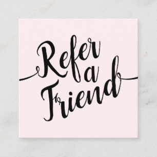 Pink Signature Script Customer Referral Card