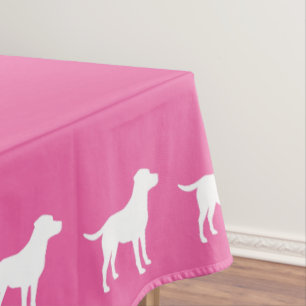 Pink SIlhouette Lab Dog Puppy Baby SHower Tablecloth