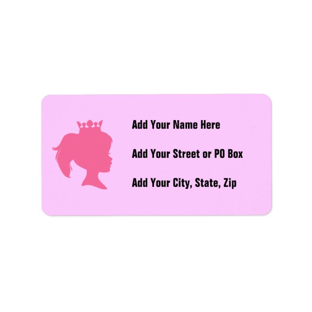 Pink Silhouette Princess T-shirts and Gifts Label (Front)