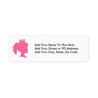 Pink Silhouette Princess T-shirts and Gifts Return Address Label