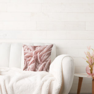 Pink Silk Fabric Twist Design Cushion