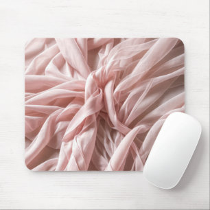 Pink Silk Fabric Twist Design Mouse Pad