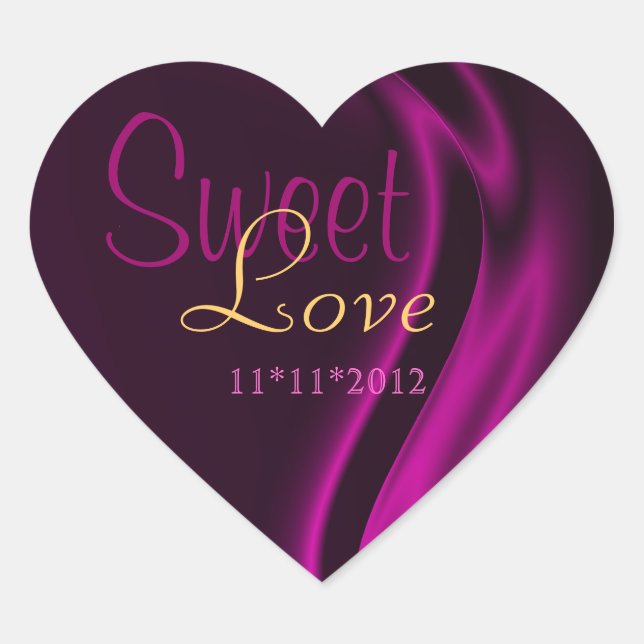 Pink Silk Heart Candy Buffet Sticker (Front)