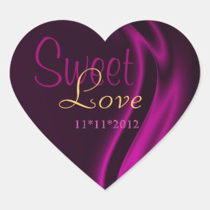 Pink Silk Heart Candy Buffet Sticker