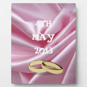 Pink Silk With Wedding Rings Plaque
