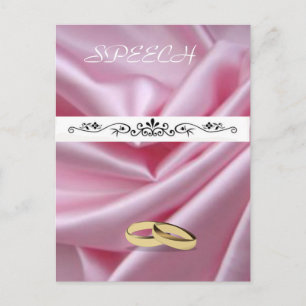 Pink Silk With Wedding Rings Postcard