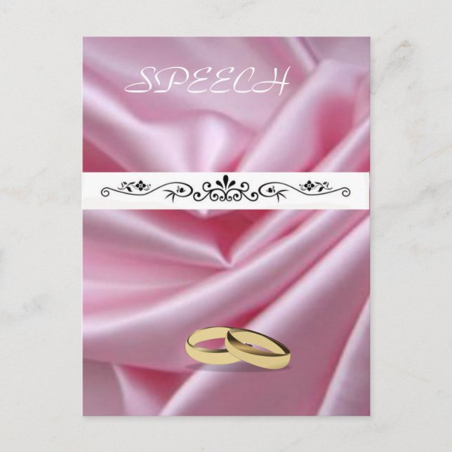 Pink Silk With Wedding Rings Postcard (Front)