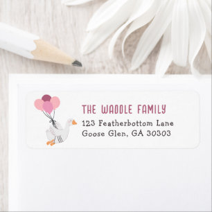 Pink Silly Goose Address Return  Label