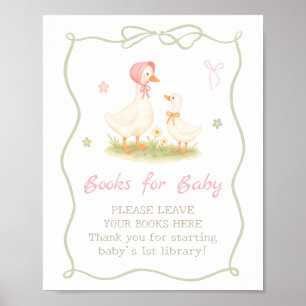Pink Silly Goose Baby shower Books for Baby Poster