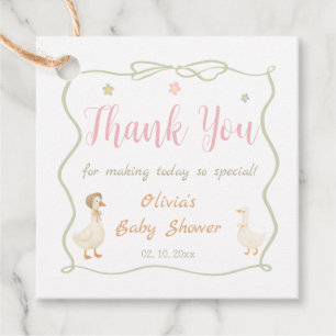 Pink Silly Goose Baby Shower Thank You Favour Tags