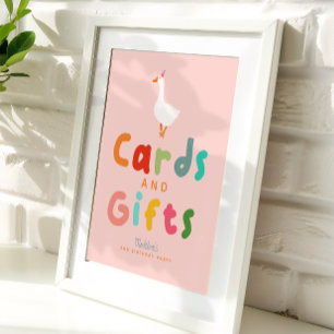 Pink Silly Goose Birthday Cards and Gifts  Poster