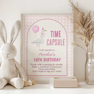 Pink Silly Goose Birthday Time Capsule Sign