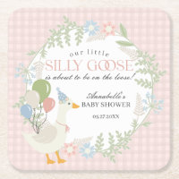 Pink Silly Goose Floral Gingham Baby Shower