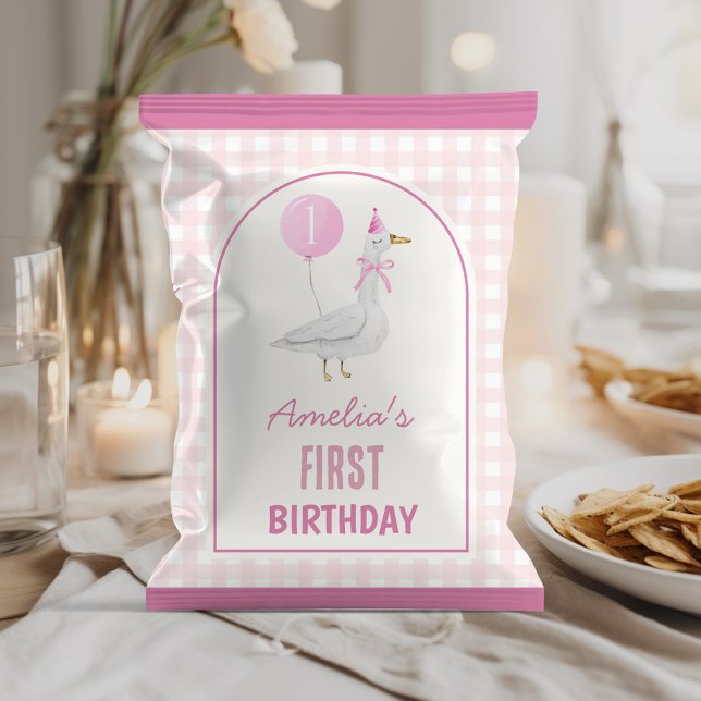 Pink Silly Goose Girl Birthday Chip Bag Wrapper (Creator Uploaded)