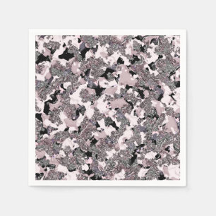 Pink Silver & Black Beauty Spill Glam Gloss Girly Napkin