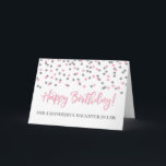 Pink Silver Confetti Daughter in Law Birthday Card<br><div class="desc">Birthday card for daughter in law with pink and silver modern glitter confetti pattern. Please note glitter effect is photographic effect only.</div>