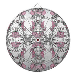 Pink Silver Decorative Dartboard