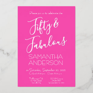 Pink Silver Elegant 50 & Fabulous Birthday Party 