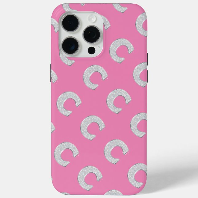 Pink Silver Letter C Case-Mate iPhone Case (Back)