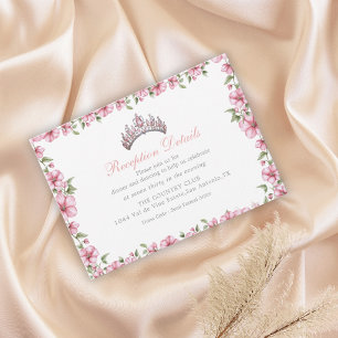 Pink Silver Mis Quince Glitter Quinceañera Enclosure Card