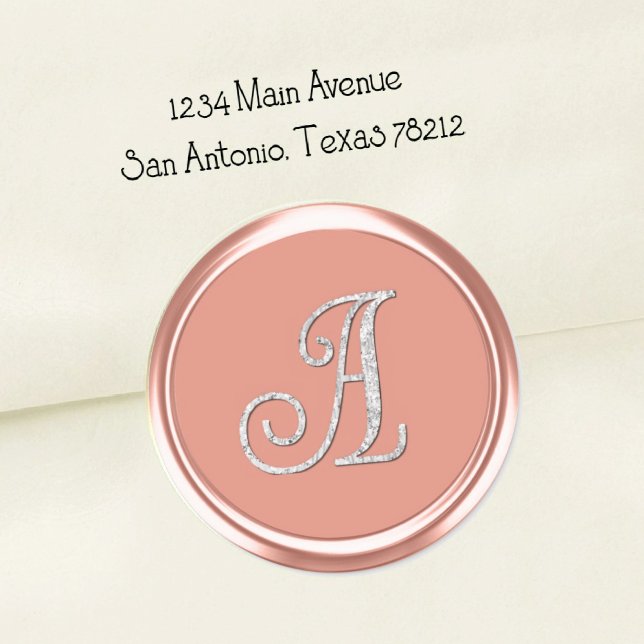Pink Silver Monogram on Any Colour Envelope Seal  (Creator Uploaded)