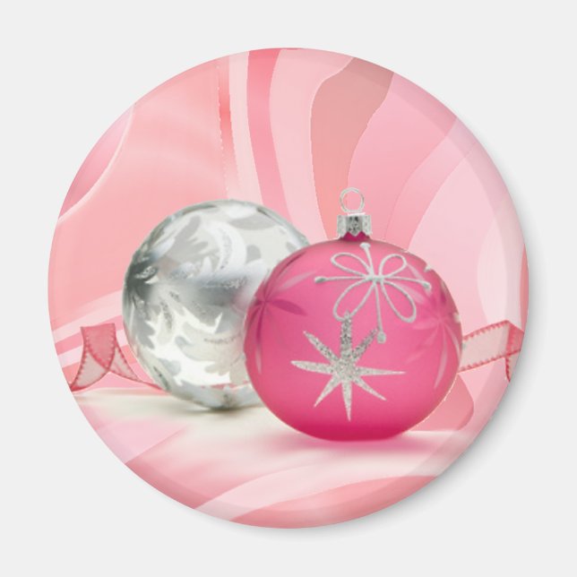 PINK & SILVER ORNAMENTS by SHARON SHARPE Magnet (Front)