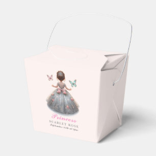 Pink silver princess gown Fairytale birthday party Favour Box