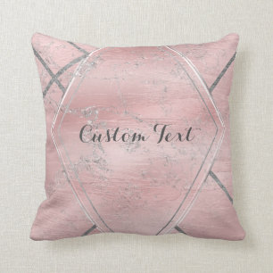 Pink & Silver Satin Sparkle Glam Designer Style Cushion