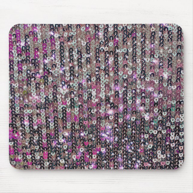 Pink silver sequins | sparkle pattern    mouse pad (Front)