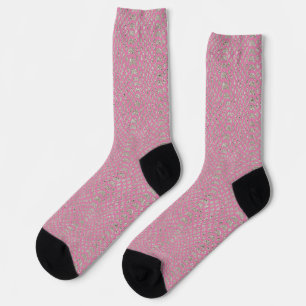 Pink Silver Snake Print Socks