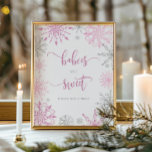 Pink silver snowflakes Babies are sweet Poster<br><div class="desc">Pink silver snowflakes Babies are sweet Poster
Matching items available.</div>