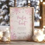 Pink silver snowflakes Pacifier hunt game Poster<br><div class="desc">Pink silver snowflakes Pacifier hunt game Poster
Matching items available.</div>