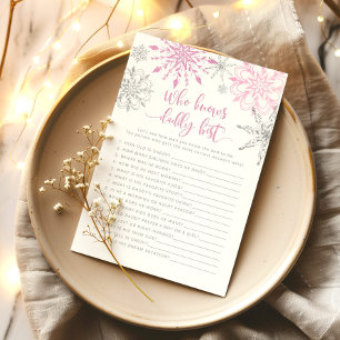 Pink silver snowflakes Who knows daddy best game