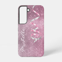 Pink Silver Sparkle Ribbon Glam