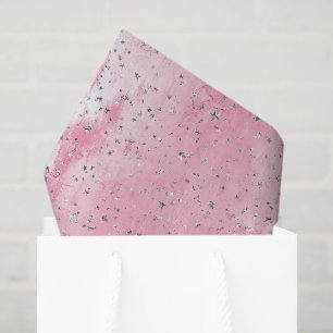 Pink Silver Stars Birthday Tissue Paper
