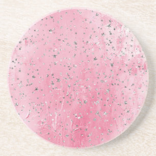 Pink Silver Stars Coaster