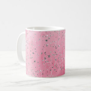 Pink Silver Stars Coffee Mug